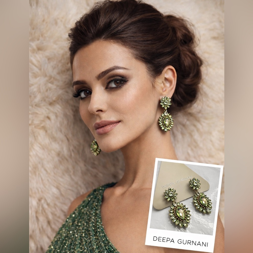 Deepa Gurnani Alianah Crystal Drop Earrings